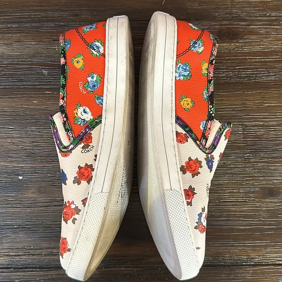 Coach Women Parkside Slip On Floral Leather Low Top, Size 10B! - Picture 7 of 9